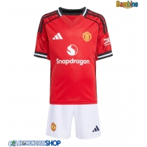 Maglie da calcio Manchester United Prima Maglia Bambino 2025-26 Manica Corta (+ Pantaloni corti)
